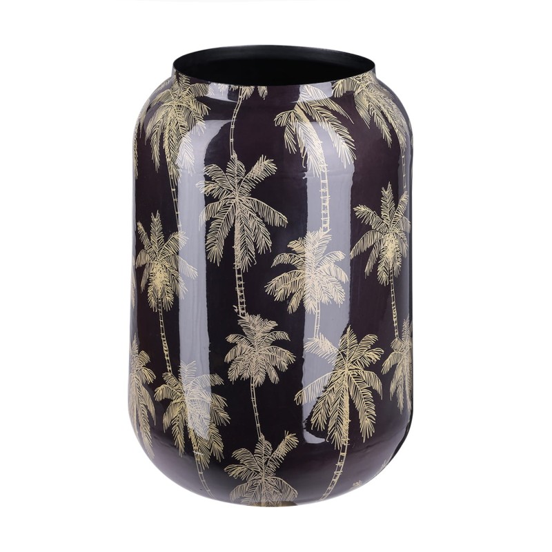 Iron plant pot cover with a gold palm print
