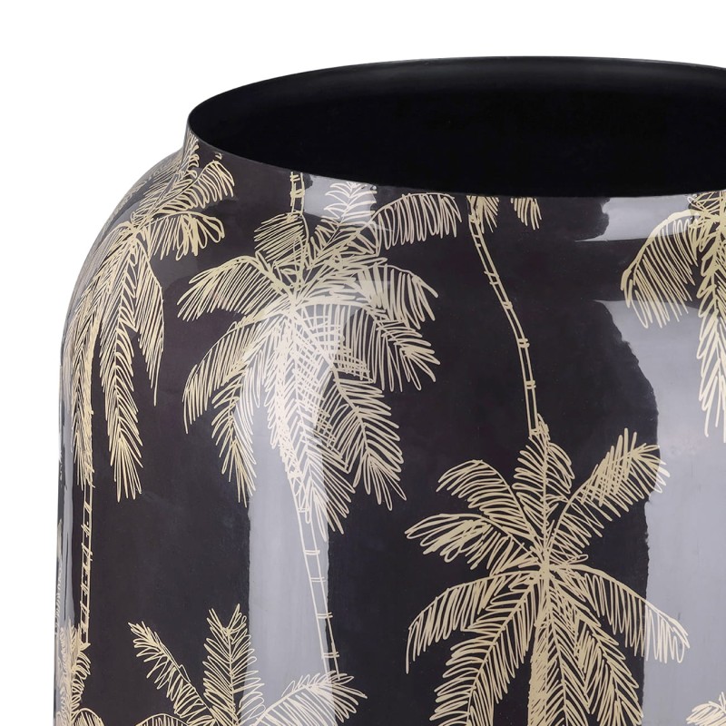 Decorative Iron Palm Vase Planter, 62 cm, Black and Gold