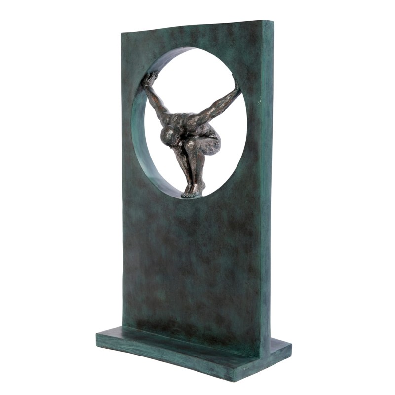 Diver sculpture in antique bronze and green patina