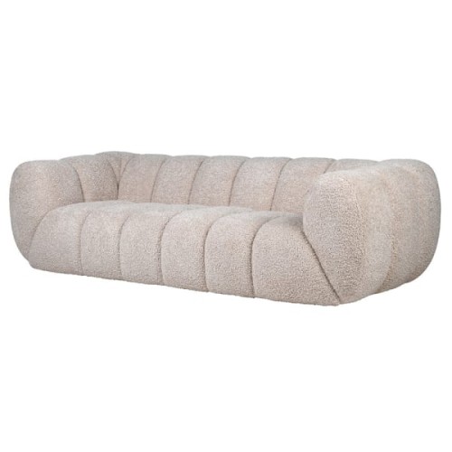 Nube Beige 240 cm Decorative Sofa with an Organic Form Boucle Sofa