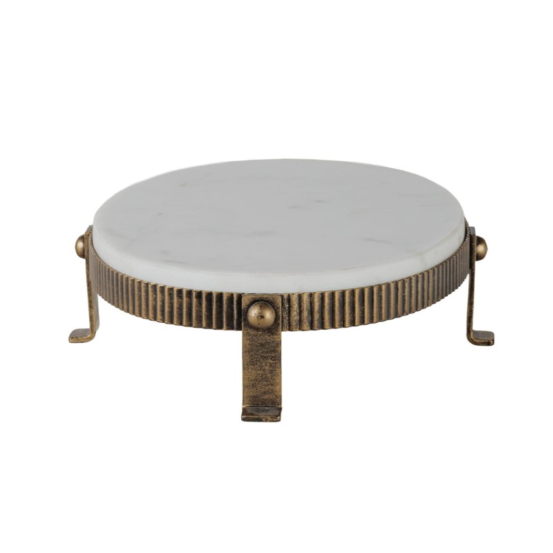 White and gold decorative platter for a dining table