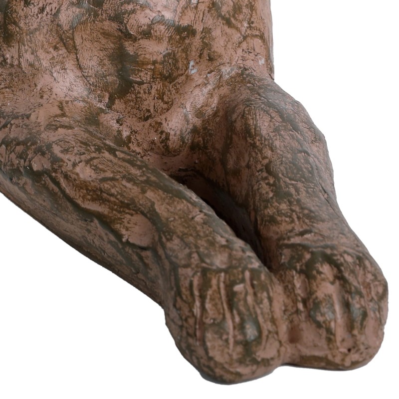 Lying Hare Sculpture – Rustic Resin Hare Ornament, 49 cm