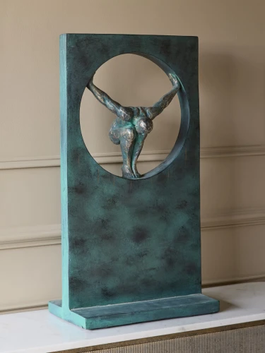 Halycon Precision Diver Sculpture 80 cm – Antique Bronze & Verdigris Figure