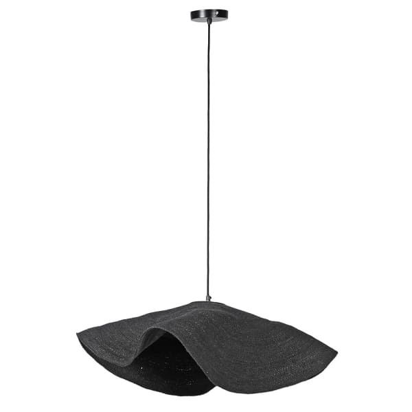 Chelsea Hat black seagrass pendant light 80cm