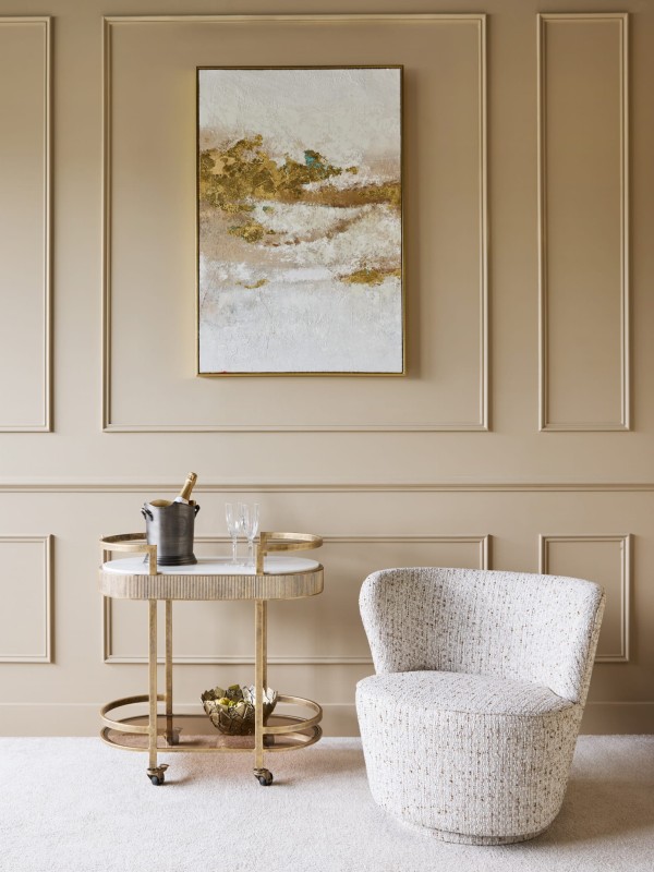 Beige Dusk abstract wall art 80x120 cm with gold accents and hessian texture