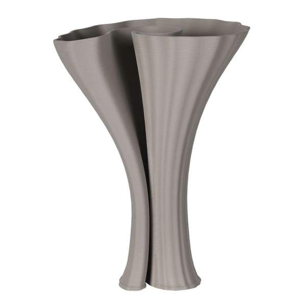 Grey Ceramic Vase 33 cm with 3D Wave Design