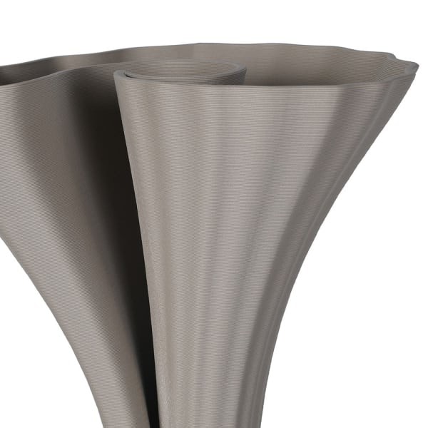 Grey Ceramic Vase 33 cm with 3D Wave Design