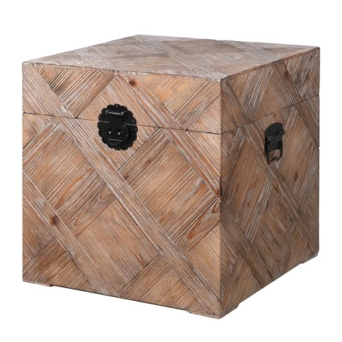 Fir Wooden Storage Chest 49 cm – Decorative Storage Trunk