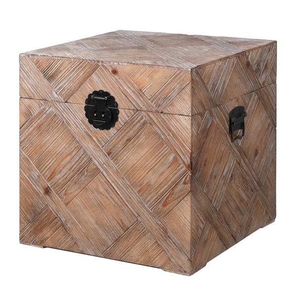 Fir Wooden Storage Chest 49 cm – Decorative Storage Trunk