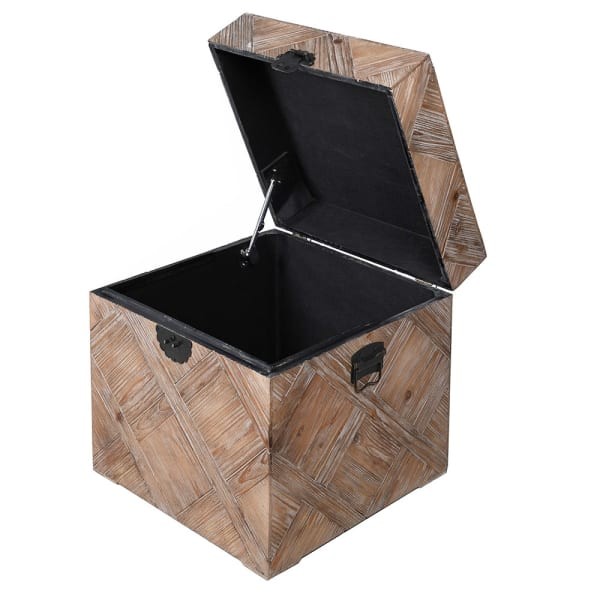 Fir Wooden Storage Chest 49 cm – Decorative Storage Trunk