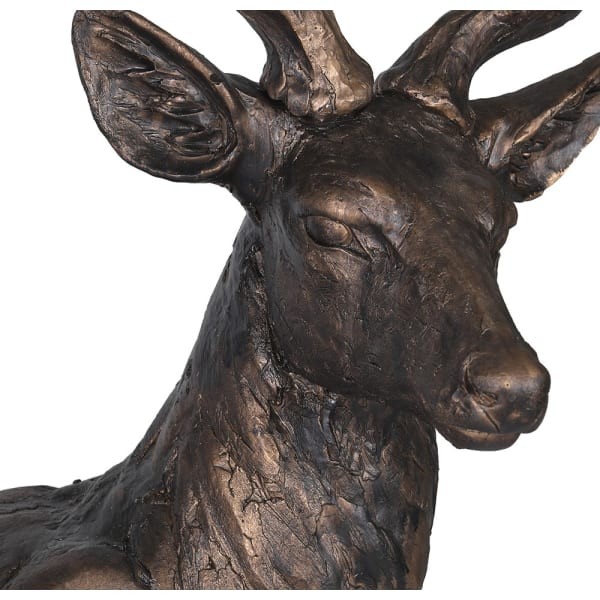 Deer Bronze sculpture, 111 cm, brown polyresin stag Christmas decoration