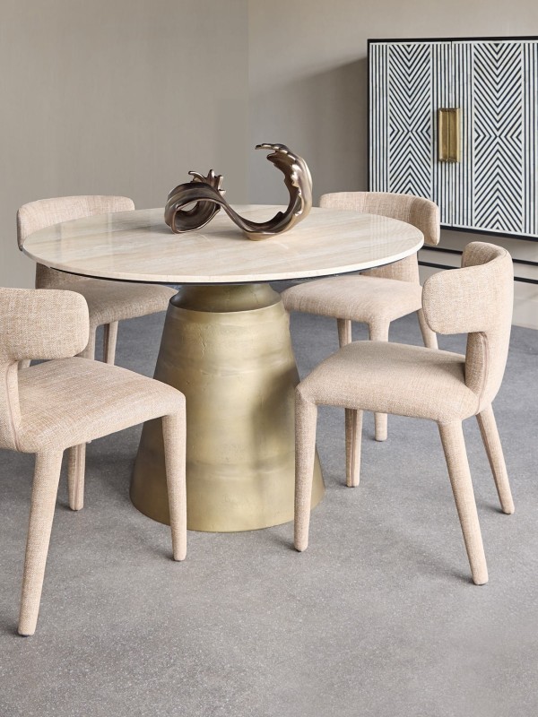 Camden Marble Dining Table 120 cm – Round Dining Table with Marble Top
