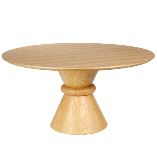 Brompton 150cm Round Dining Table – Large Wooden Table with Pedestal Base