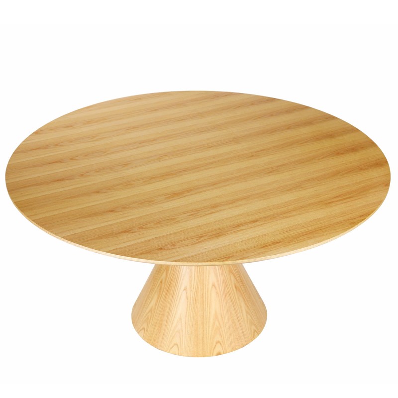 Brompton 150cm round dining table with a large wooden top and pedestal base