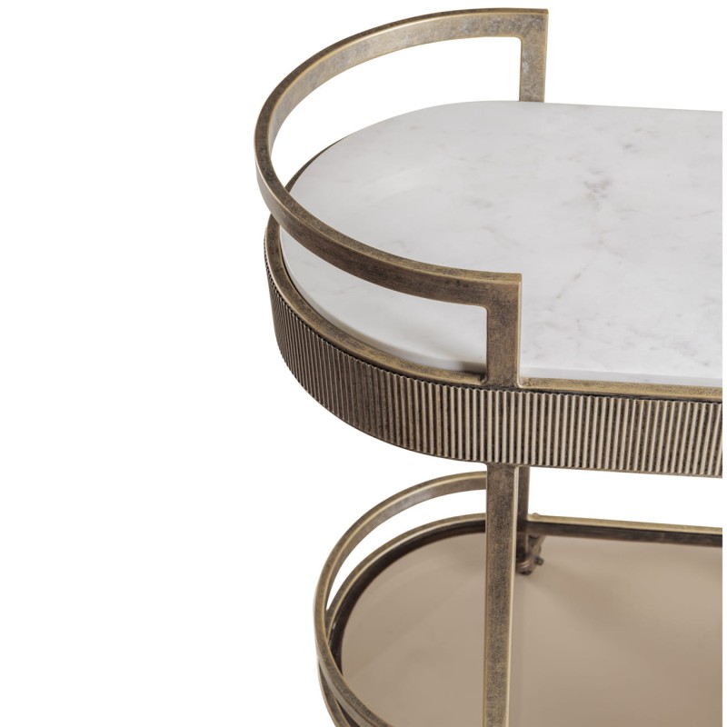 Primrose drinks trolley with two shelves and castors