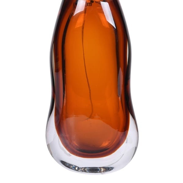 Colours Orange Table Lamp with Glass Base and Linen Shade – 70 cm