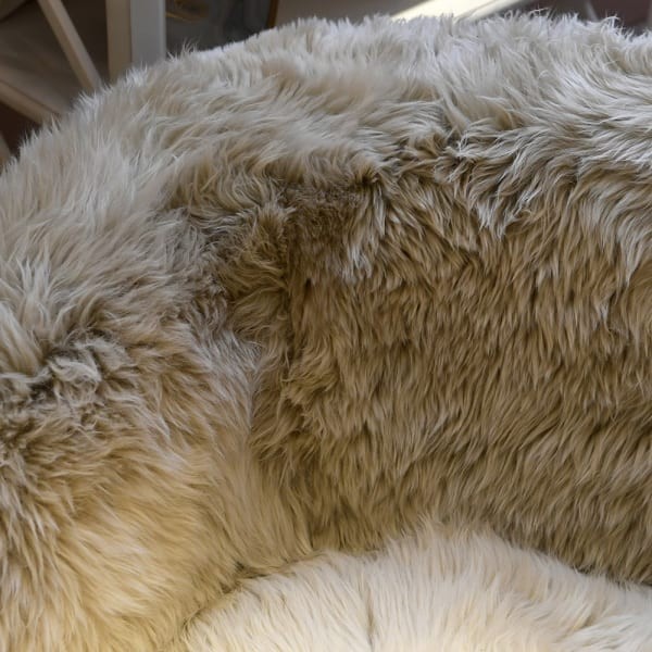 Lyall Sheepskin Sofa 215 cm – Oak Base (Three-Seater)
