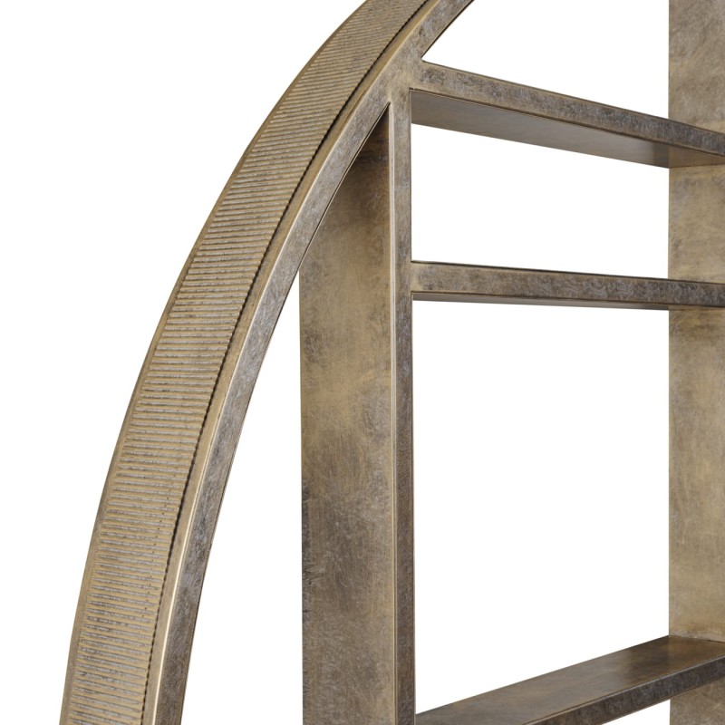 Primrose Large round gold wall shelf with mirror, 180 cm diameter