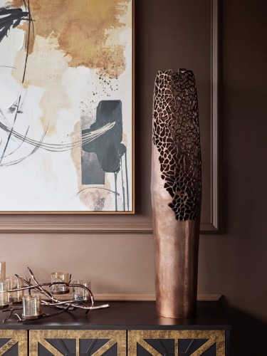 Chelsea Bronze Floor Vase 115 cm – Tall Openwork Aluminium Decorative Vase