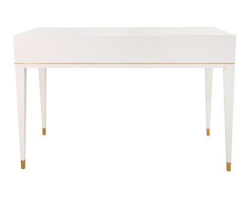 Luxury white dressing table with gold metal accents
