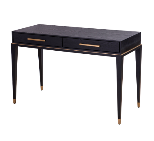 Boscobel black dressing table 120 cm with two drawers and gold accents