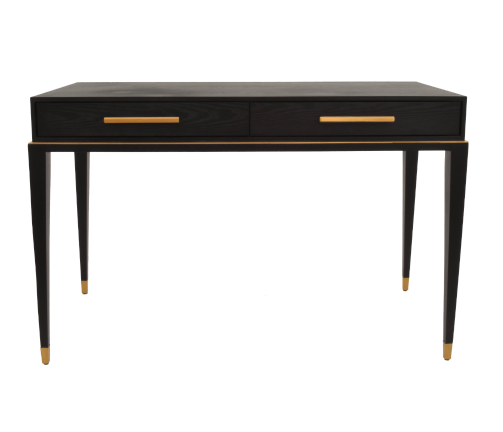 Boscobel black dressing table 120 cm with two drawers and gold accents