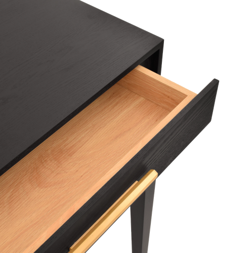 Boscobel black dressing table 120 cm with two drawers and gold accents