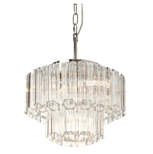 Nasser Silver 34 cm two-tier glass chandelier