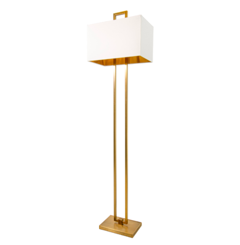 Danby Royal Floor Lamp 158 cm with Gold Base and White Shade