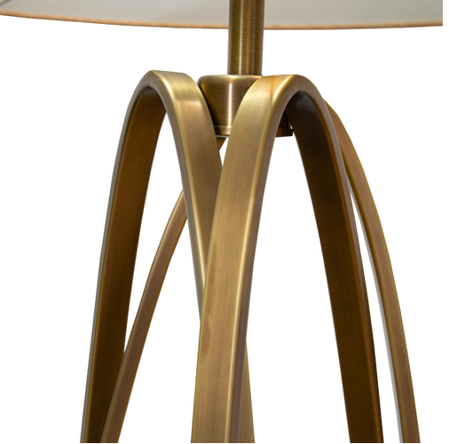 Brisa 156 cm floor lamp with brass base and beige lampshade – elegant standing lamp