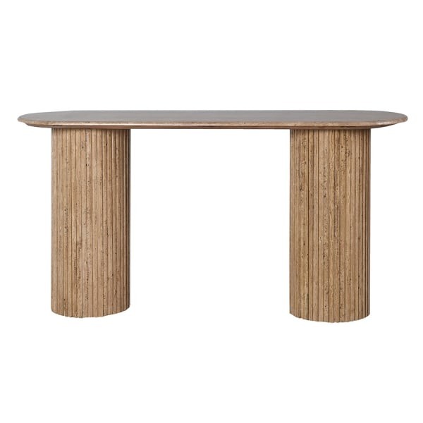 Travertine Column Console 152 × 79 cm – Column Pedestal, Marble Console Table