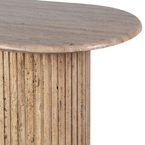 Travertine Column Console 152 × 79 cm – Column Pedestal, Marble Console Table