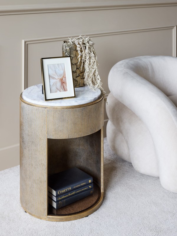Primrose marble bedside table with drawer