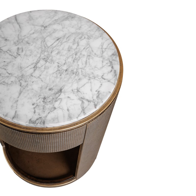 Round marble side table for living room