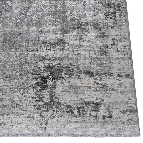 Sloane Silver rug 340 x 240 cm – large silver living room rug in acrylic and viscose