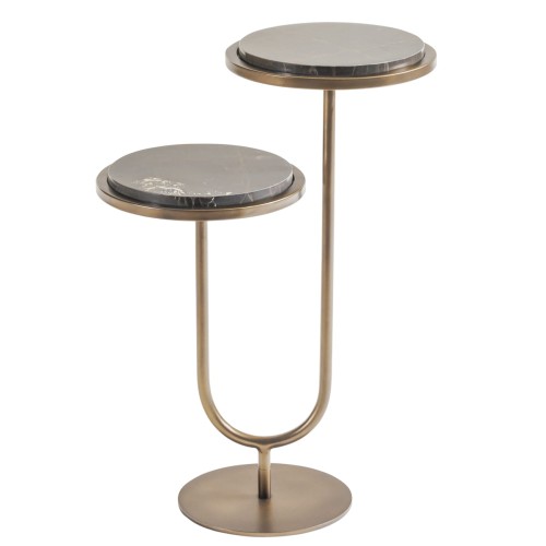 Double Italian Royal Gold Double Nesting Marble Table 59 cm – Italian Royal Gold Marble, Two Tiers