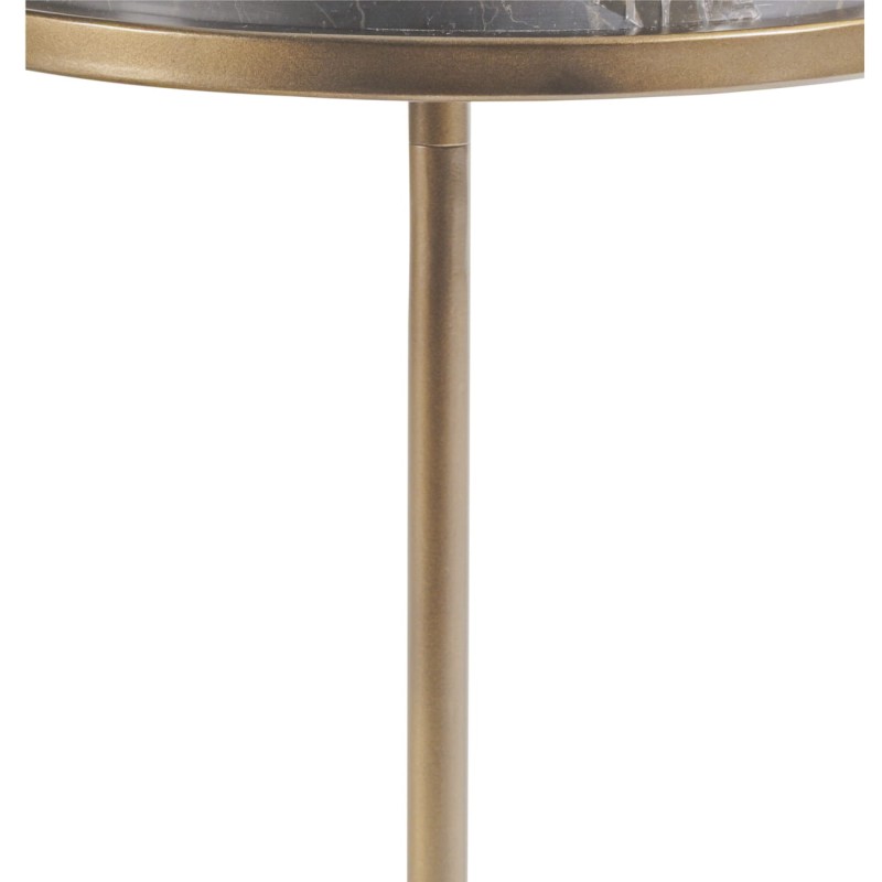 Double Italian Royal Gold 59 cm nesting marble side table in gold with two tiers, Italian Royal Gold marble