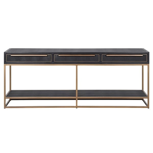 Large living room console table with an open lower shelf