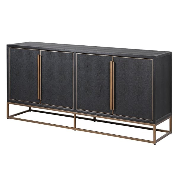Primrose Black sideboard 180 cm with brushed gold frame