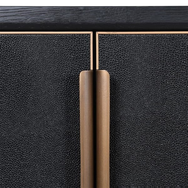 Black and gold sideboard 180 cm – Primrose Black four-door cabinet