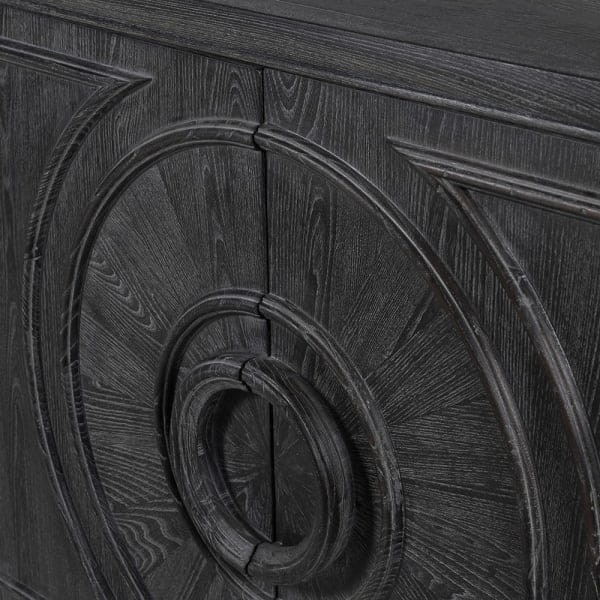 Black wooden sideboard 210 cm – Black Oracle four-door cabinet