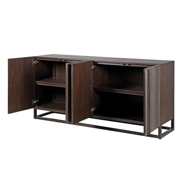 Graphite living room sideboard with adjustable shelving