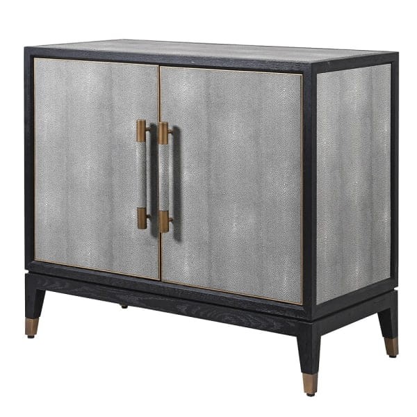 Enderby 97cm oak sideboard with grey shagreen finish – two-door living room cabinet UK