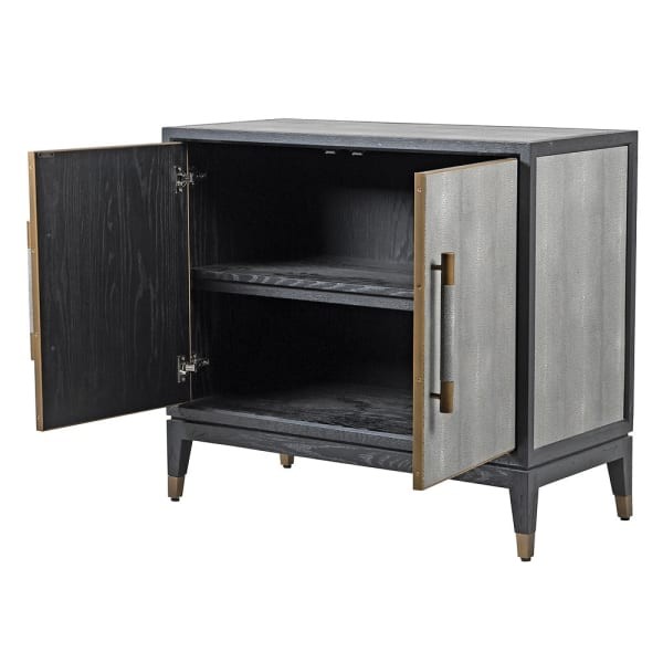 Enderby 97cm oak sideboard with grey shagreen finish – two-door living room cabinet UK