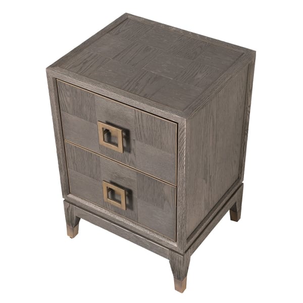 Camile Oak bedside cabinet in an elegant bedroom