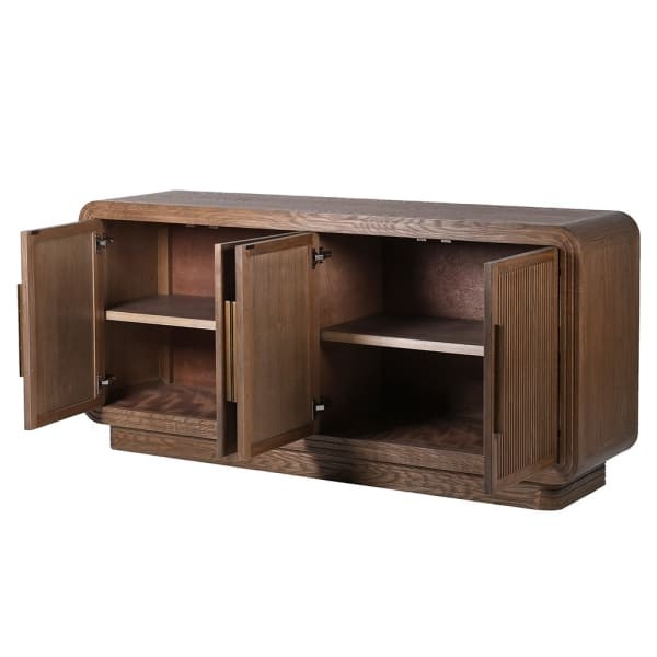 Ribbed 181 cm four-door decorative sideboard cabinet