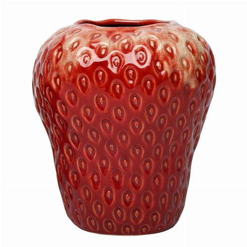 Berry Ceramic Vase L 21 cm – Red Strawberry Table Vase