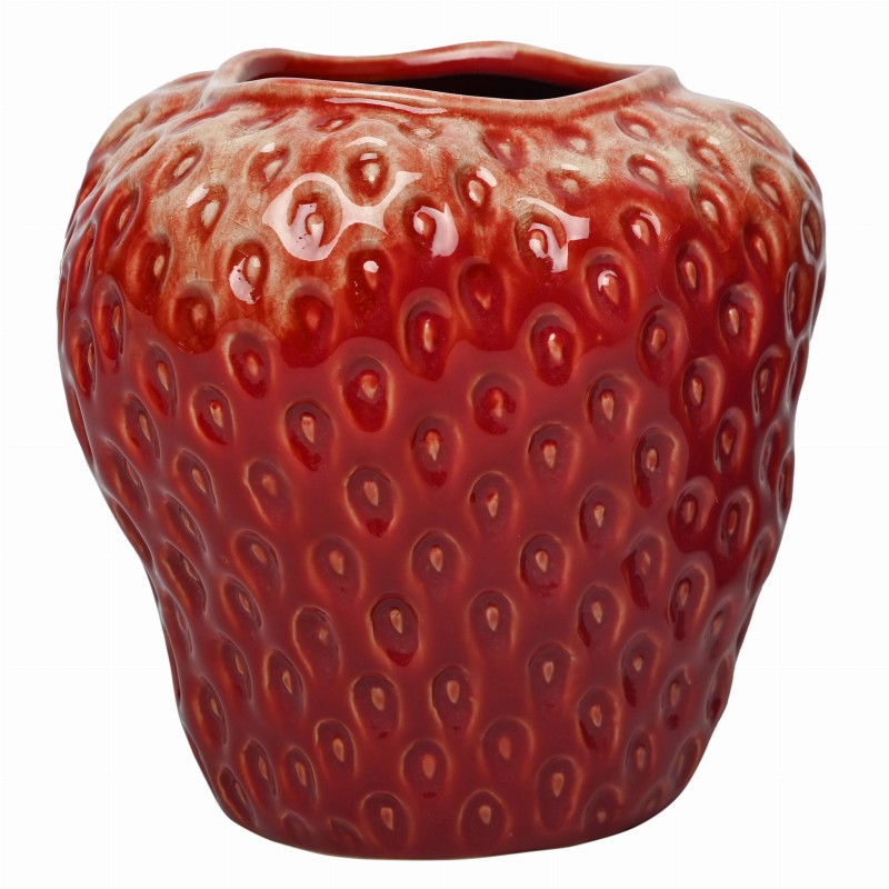 Berry Ceramic Vase M 17 cm – Red Strawberry Table Vase