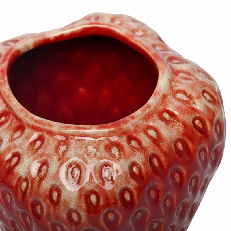 Berry Ceramic Vase M 17 cm – Red Strawberry Table Vase