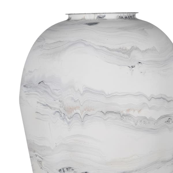 Hand-finished large metal floor vase
